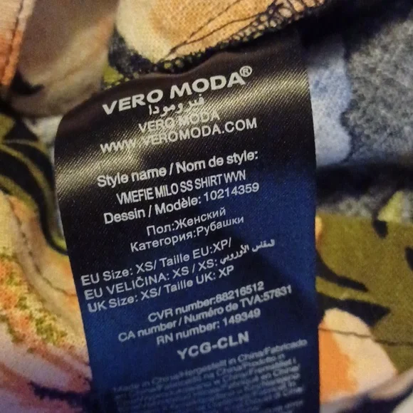 Vero Moda Melfie Milo Tropical Hawaiian Print Shirt NEW - Picture 8 of 10